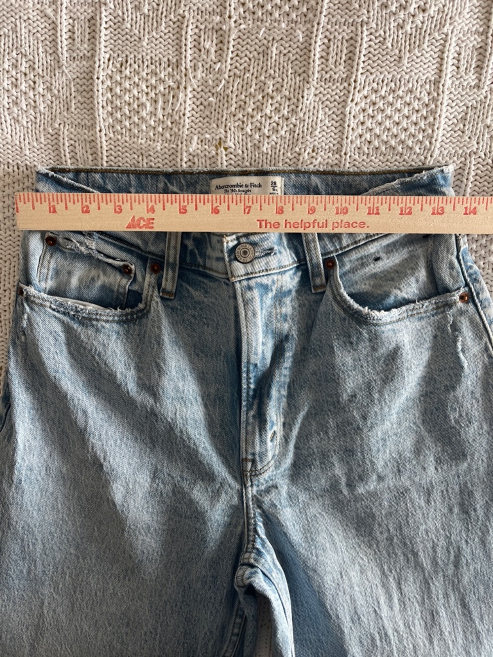 Abercrombie and Fitch Curve Love Ultra High Rise 90s Straight Jean Sz 28 / 6 xl - Picture 6 of 14